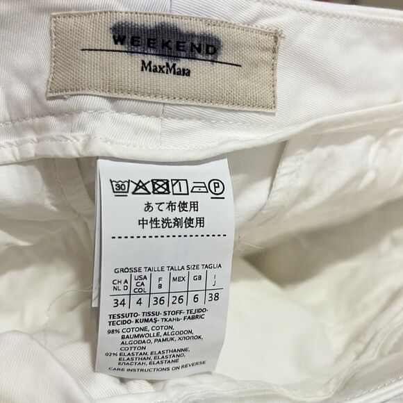 MaxMara white Oglio Cigarette Stretch trousers NWT - Picture 10 of 11